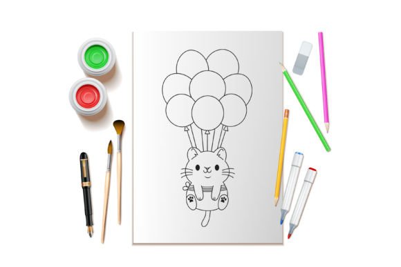 Adorable Kitten Coloring Pages for Embroidery