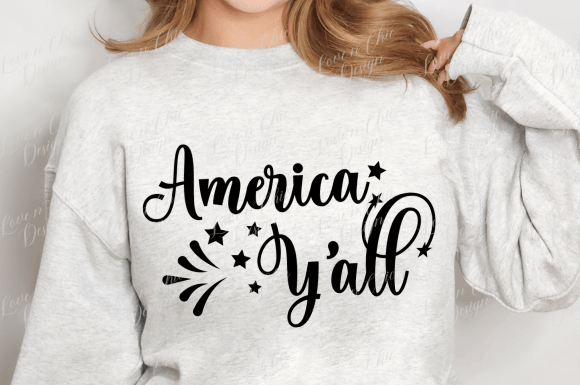 American Yall SVG, PNG 4th of July Black
