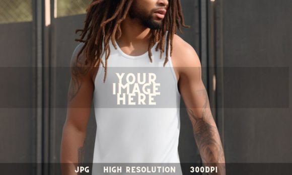 Bella Canvas 3480 Mens White Tank Mockup