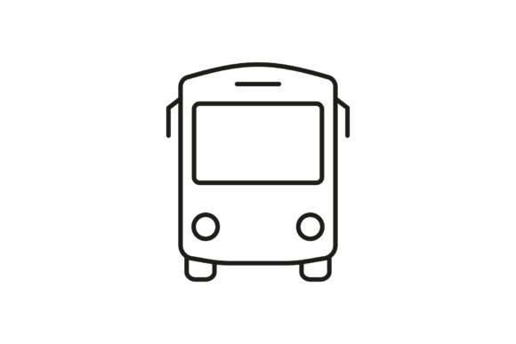 Bus Outline Icon for Embroidery Projects