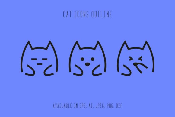 Cat Icons Outline: A Versatile Embroidery Design