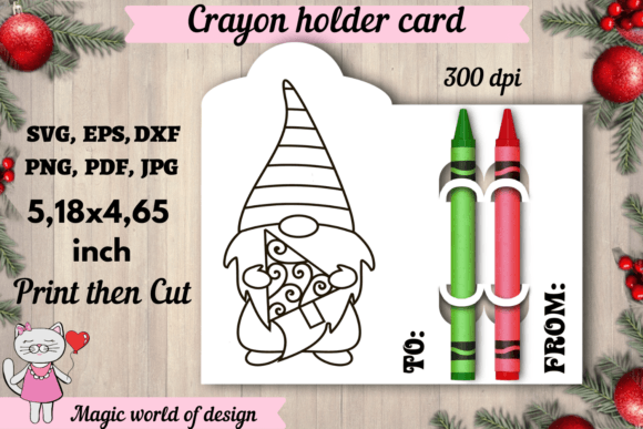 Charming Gnome with Christmas Tree Coloring Card