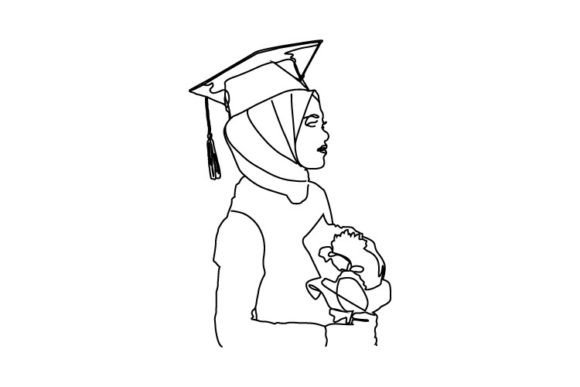 Evaluating Linear Drawing Graduate Islamic Woman