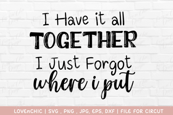 Review: I Have It All Together SVG, PNG for Embroidery