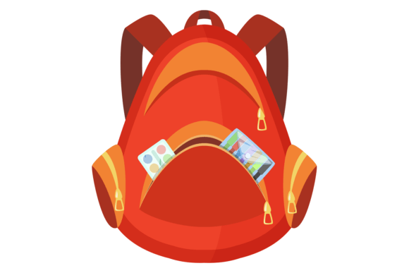 Review: Red Cartoon Backpack for Kid Embroidery