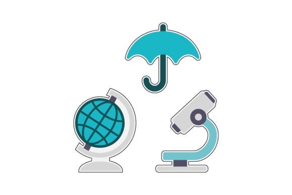 School Sticker Elements: A Versatile Design for Embroidery