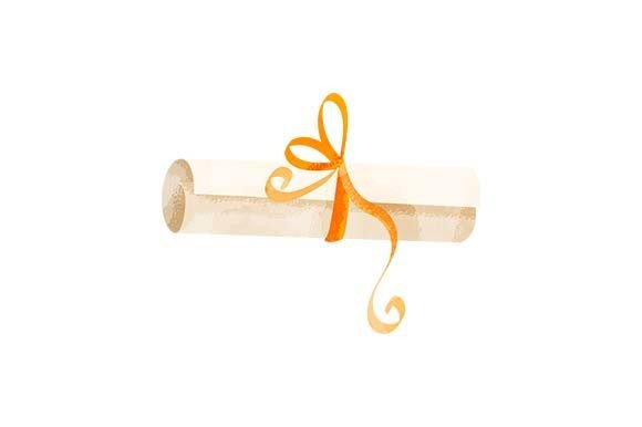 Unwrapping Rolled Diploma - Watercolor