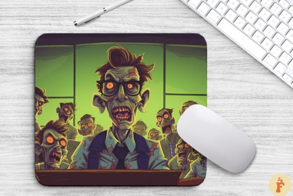 Zombie Teacher Mouse Pad Spooky Design